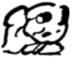 A black and white drawing of a squirrel Description automatically generated