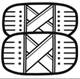 A black and white drawing of a pair of straps Description automatically generated